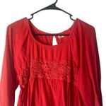 Hollister  Y2k Women's Size Small Red Boho Floral Long Sleeve Babydoll Top‎ Photo 1