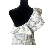 Banana Republic  One Shoulder Ruffle Dress Tropical Print Belted Size M Beach Photo 2