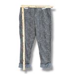 Anthropologie  Tiny Pants L Black White Print‎ Cotton Boho Cuffed Cropped Photo 2
