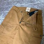 Chaser women’s Cargo Pants ankle Zip Pockets soft brown small casual preppy Photo 7