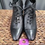 Salvatore Ferragamo Antila Ankle Boots Women's 7 Black Leather Lace Up Booties Photo 1