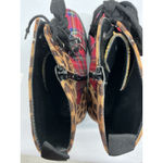 Womans Rouge Ankle Boots Chunky 10 M Plaid Animal Print Lace Up Zip Up Red Photo 5