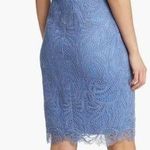 Tadashi Shoji Cold Shoulder Lace Blue stone knee length Cocktail Dress sz 6 Photo 1