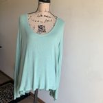Free People We the Free Malibu Mint Green Waffle Knit Oversized Boho Top Photo 4