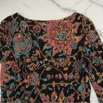 Peruvian Connection babydoll mini dress Long Sleeve Abstract print Sz Small Photo 9