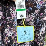 CeCe  Women's Long Sleeve Mock Neck Floral-Print Smocked Dress Black Size‎ M NWT Photo 5