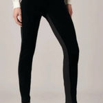 Anne Fontaine Andy Leggings Size 12 Black Dual Material In Velvet And Milano 44 Photo 0