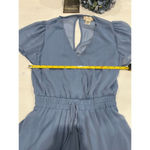 Altar'd State Altered state Blue Short Sleeve Chiffon romper w Ruched Waist size small‎ Photo 3