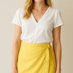 Ellen Tracy NWT Linda Allard  Yellow Linen Skirt Photo 0
