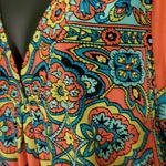 Madison teal and orange dress with jewelry embellishments on chest area. Sz. XL Photo 2