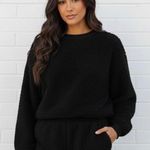 Apparis Harlow Fleece Cropped Crewneck Sweatshirt in Black Size Small/Medium Photo 0