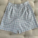 Liz Claiborne Vintage 80s  Plaid High Rise Front Pleat Shorts 12 14 Photo 0