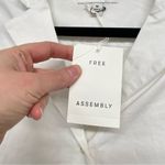 Free Assembly White Short Sleeve Button Down Shirt Dress Womens M Beachy Classic Size M Photo 4