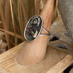 Two Tone Art Deco Rainbow Topaz & CZ Ring Size 8 Photo 2