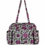 Vera Bradley Baby Bag Diaper Bag in Scroll Medallion Black Purple White Photo 0