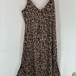 NWT Lucy Swhims The Drop Cheetah Print Slip Dress Pajama Shirt Button Up Medium Brown Photo 14