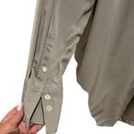 Theory SAGE GREEN SILK BUTTON DOWN LONG SLEEVE SHIRT TOP S Photo 2