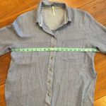 Free People  Thats a Wrap Shirt in Chambray Combo Blue Photo 12