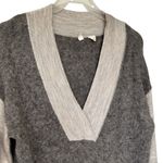 Anthropologie Moth Vneck Soft Boulders Wool Alpaca Pullover Sweater Colorblock M Gray Size M Photo 11