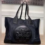 Tory Burch Black With Gold Nylon Small Ella Tote Handbag Women’s Purse Bag Photo 0