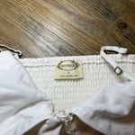 Joyfolie Ivory Faux Leather Camisole Top S Braided Front Adjustable Straps White Photo 7