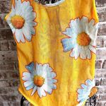 ZARA NWT   Sheer Yellow Golden Daisy Mesh Bodysuit Small  Snap Closure Fe… Photo 2