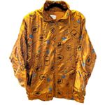 Rafael Vintage Abstract Print Track Jacket 80s Size Small Lightweight Full Zip Yellow Photo 0