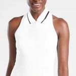 Athleta NWT Momentum Polo Tank top 1/4 Zip Neck White size Small Photo 0