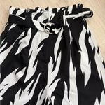 Gracia NWT  Wide Leg Lined High Waisted Belted Pants | Black/White | Small Photo 5