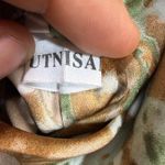 Utnisan M Floral Satin Slip Dress Cowl Neck Maxi Coquette Summer Sexy Wedding Green Size M Photo 5