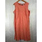 Vintage Dress Set 22W Coral Linen Blend Embroidered Tank Button Up Jacket Orange Photo 8