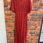 May & July  womens lace button front slit maxi dress terra cotta S Photo 5