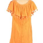 ASOS  Orange Off Shoulder Ruffled Lemon & Orange Embroidered Mini Dress Tassels 4 Photo 1
