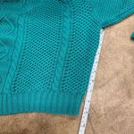 Tobi  teal blue green cable knit cropped sweater Photo 3