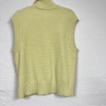 Free People  Yellow Cable Knit Quarter Zip Sweater Vest Womens M Classic Preppy Photo 10