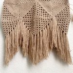 MIREMAR Natural Beige Tan Crochet Fringe Bohemian Boho Top One Size Photo 10