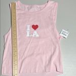 Hi Res Pink Sleeveless Top with 'I Love LA' Print Size Medium New With Tags Photo 5