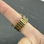 Vintage Boho Floral Shaped Gemstone Stretch Band Ring Jewelry Silver Photo 2