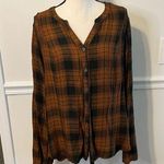 Knox Rose Plaid Button Down with Lace Back XXL Photo 0