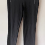Eileen Fisher  Black Ponte Pants Zip Pockets Stretch Ankle Length Women’s Small Photo 0