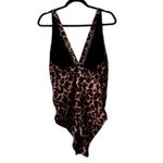 YONIQUE Leopard Plunge V Neck One Piece Swimsuit Women's Size 22W Brown Photo 7