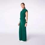 FIGS Rafaela Cargo Wide Leg ScrubJumpsuit in Hunter Green, Size Small Photo 1
