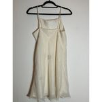 Lord and Taylor Gorgeous  Cream Slip Dress with Silver Floral Design Size M Photo 4