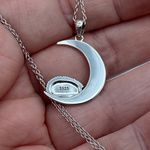 Sterling Silver Hedgehog  Celtic Crescent Moon Necklace Photo 4