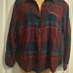 Maurice's Sz 1 Red and Blue Plaid Button-Up Shirt Photo 7