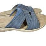 Easy Spirit Womens  Setara Leather Slide Sandals Comfort Denim Blue 7.5 W Photo 2