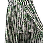 XOXO NWT  Women's Medium Green Stripe Leaf Print‎ V-Neck Layered Romper w/ Slit Photo 2