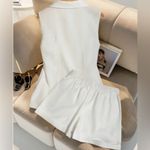 Elegant White Blazer and Shorts Set Photo 1