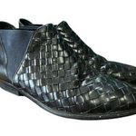 Bandolino Vintage  Woven Leather Black Elastic Ankle Booties Size 8 Photo 0