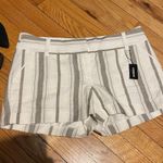 EXPRESS NWT Midi Linen Striped Print lines casual Dress shorts dressy Mid Rise Bermudas Western Coastal Photo 0